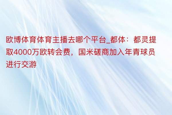 欧博体育体育主播去哪个平台_都体：都灵提取4000万欧转会费，国米磋商加入年青球员进行交游